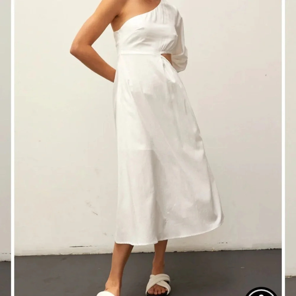 Crescent Lainey One Shoulder Midi Dress Large NWOT‎